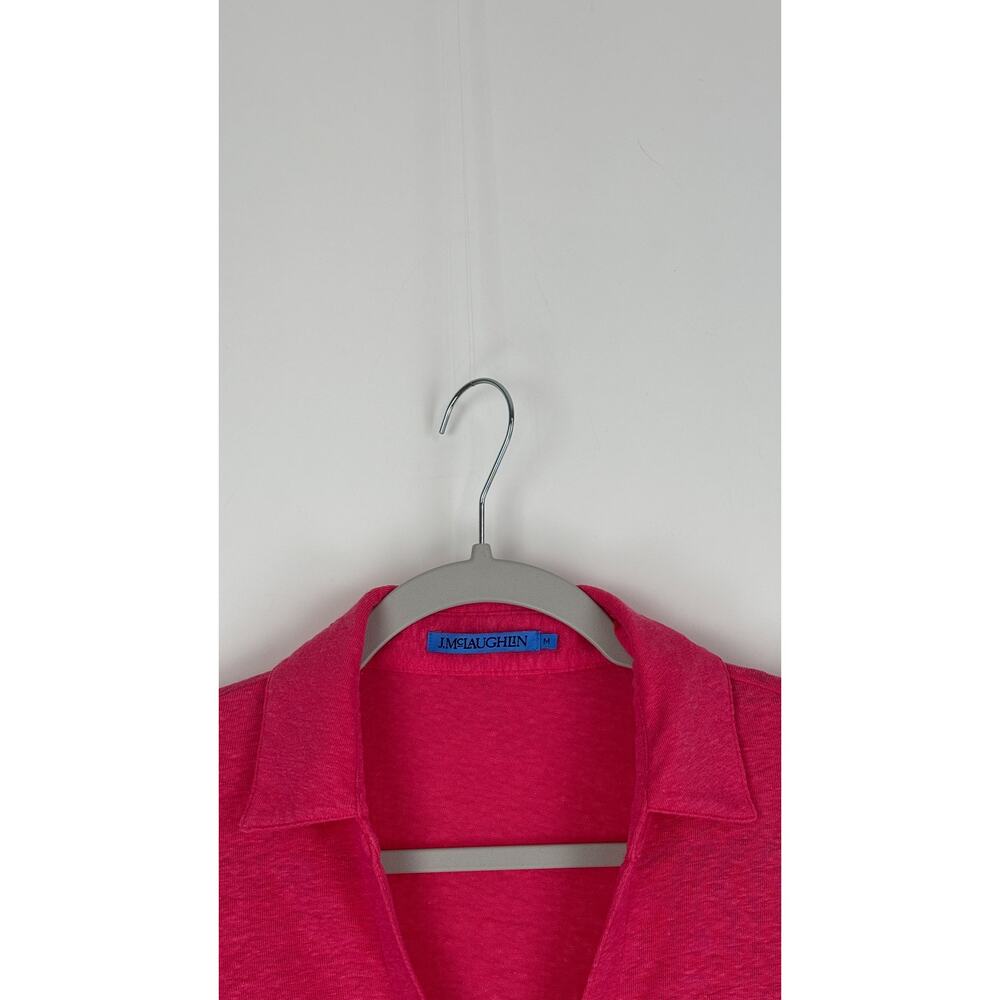 J McLaughlin Linen Blend Brynn 3/4 Sleeve Shirt Pink Womens Size Medium Top - Picture 6 of 14
